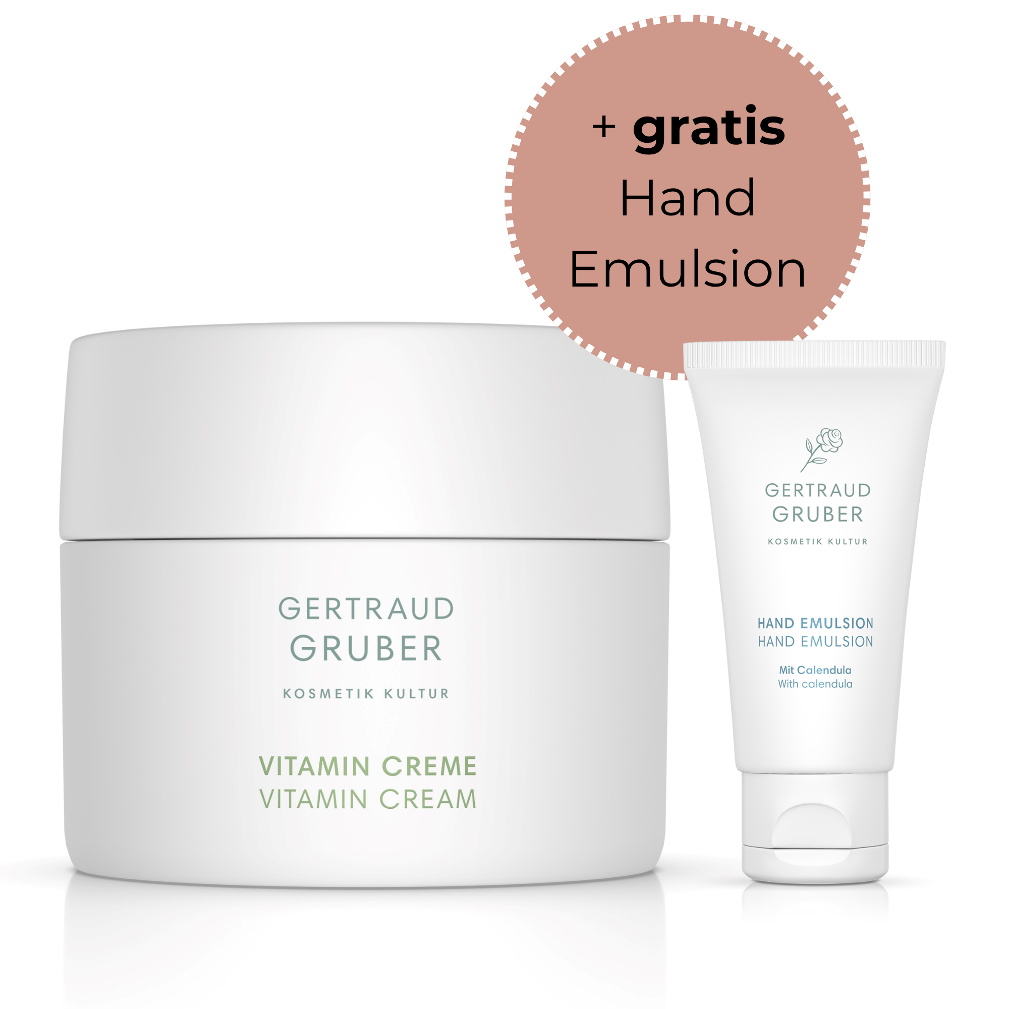Gertraud Gruber Vitamin Creme | 50ml | Kälteschutz Pflegeset mit gratis Hand Emulsion