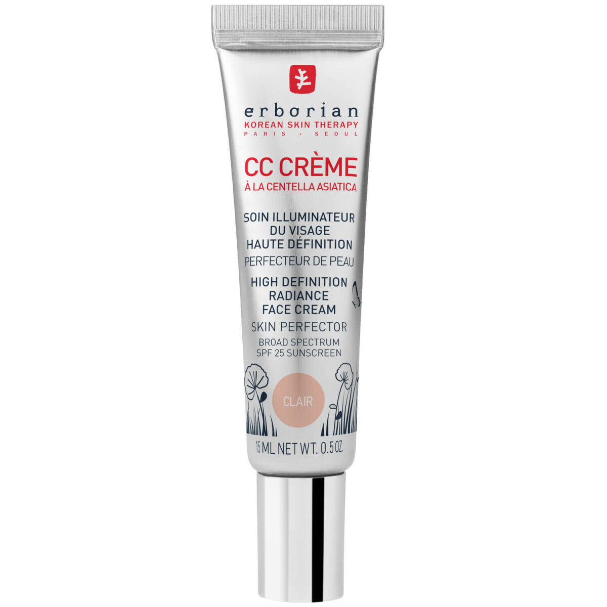 Erborian CC Crème Clair | Teintverbessernde Colour-Correcting Creme für hellere Hauttöne 15ml