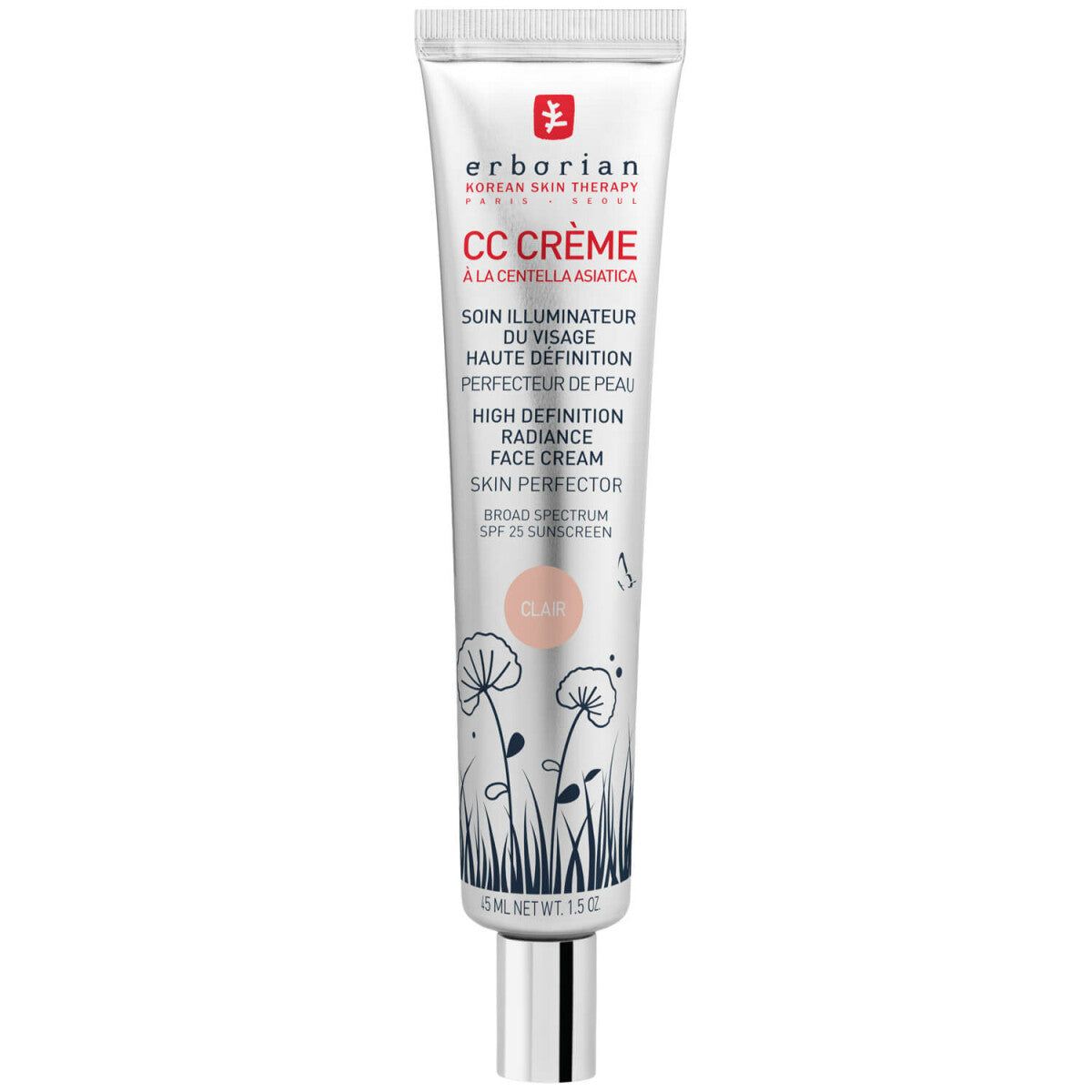 Erborian CC Crème Clair | Teintverbessernde Colour-Correcting Creme für hellere Hauttöne 45ml
