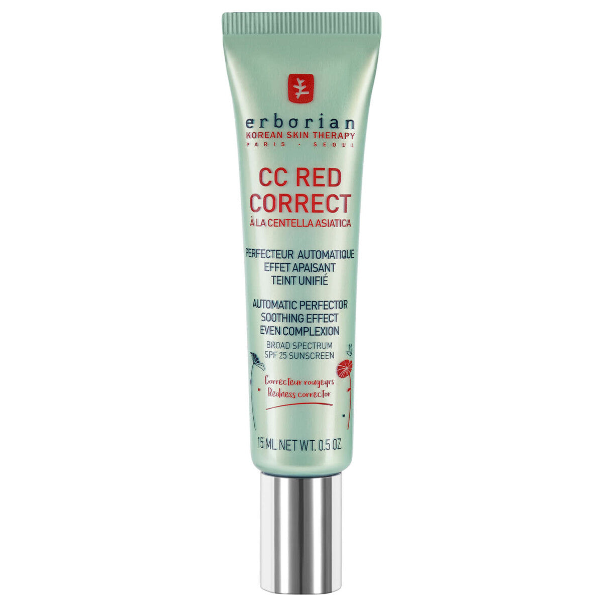 Erborian CC Red Correct Creme | Teintverbessernde Creme gegen Rötungen | CC Creme 15ml