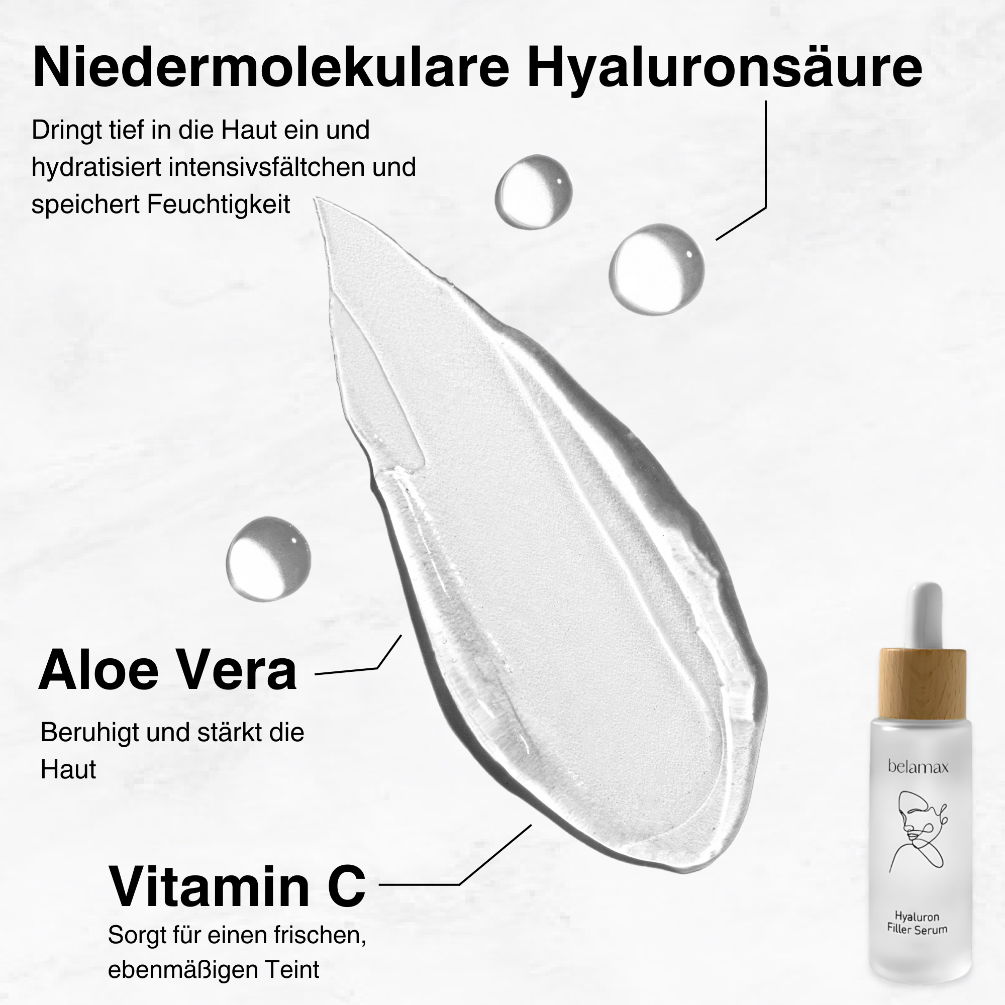 Belamax Hyaluron Filler Set - Tagespflege & Serum für pralle, hydratisierte Haut