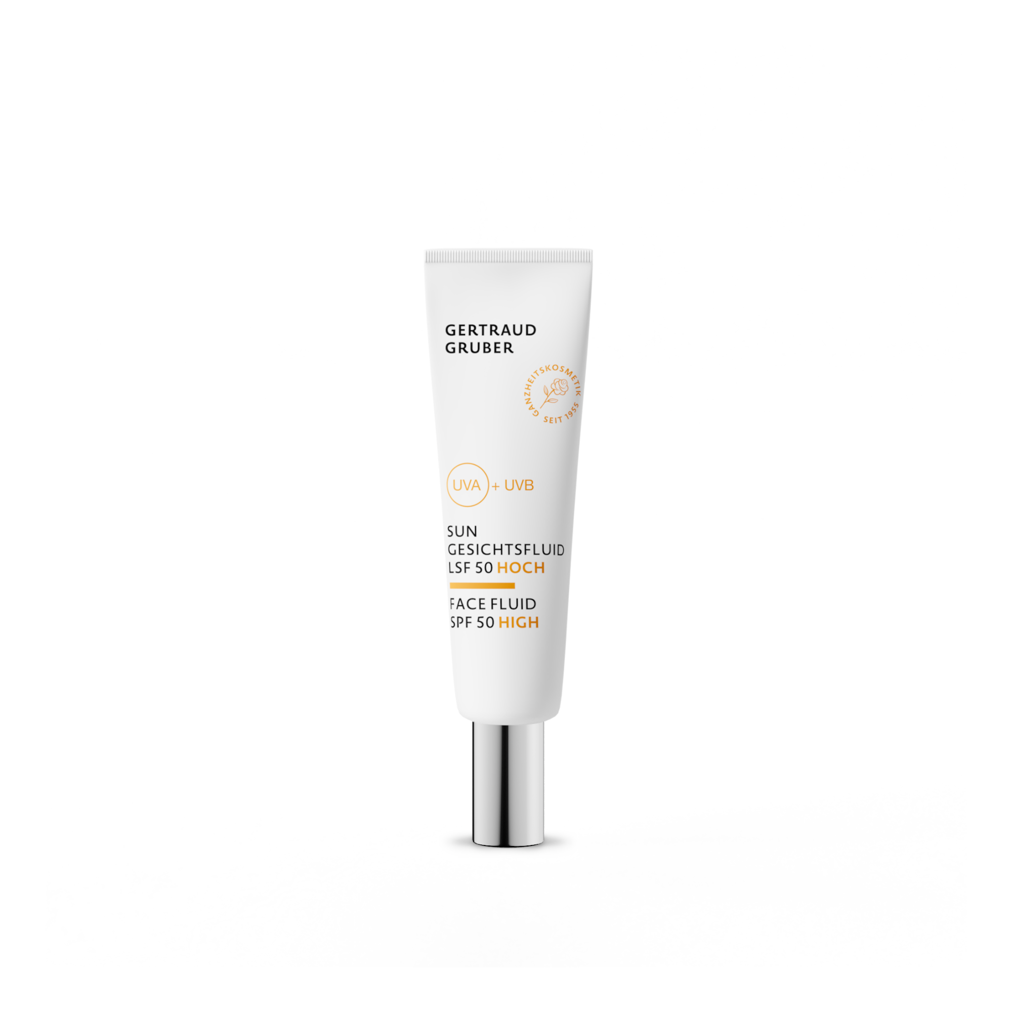 Gertraud Gruber Sun Gesichtsfluid LSF50 in einer eleganten Flasche, 30ml, leichte Sonnencreme mit SPF50 zum effektiven Schutz vor UV-Strahlen.