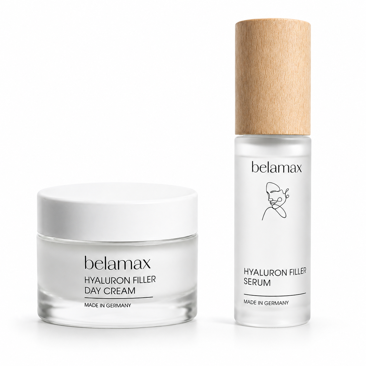 Belamax Hyaluron Filler Set - Day Cream & Serum for plump, hydrated skin