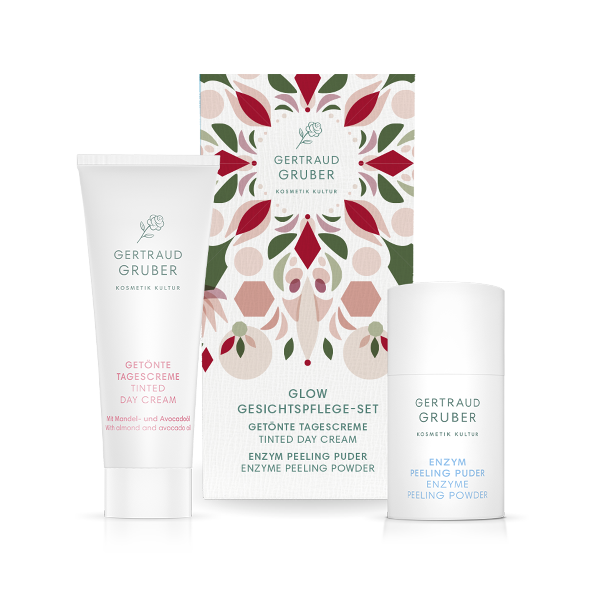 Gertraud Gruber Glow Gesichtspflege-Set | Getönte Tagescreme und Enzym Peeling