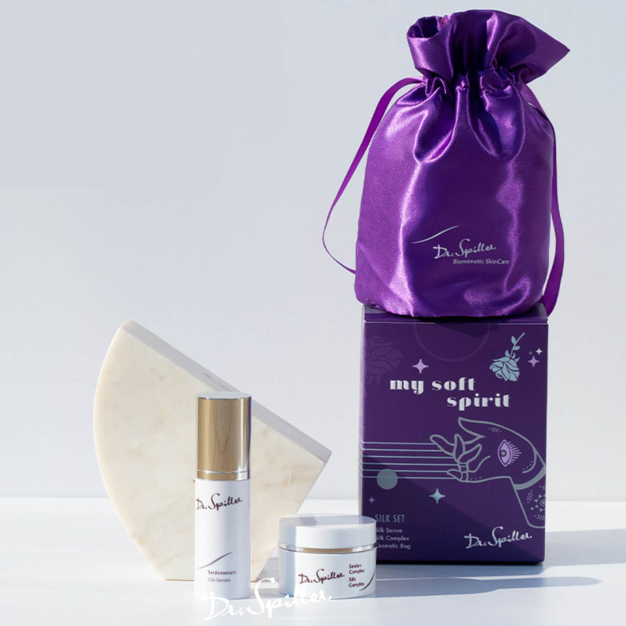 Dr. Spiller My Soft Spirit | Seidencomplex und Seidenserum | Geschenk Set mit Tages- und Nachtcreme und Serum